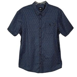 O’Neill Men’s Casual Button Down Shirt XXL Short Sleeve Modern Fit Blue Cotton